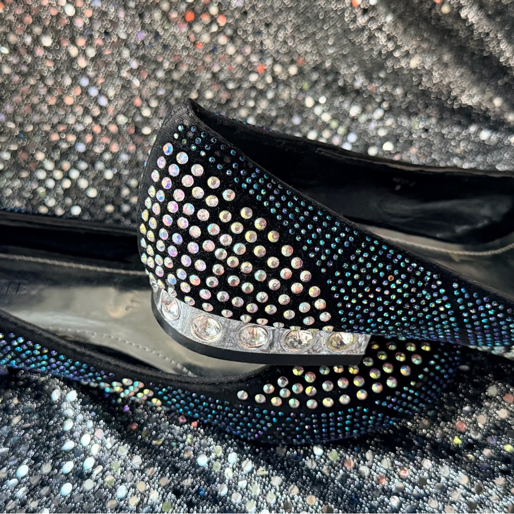 Elegant blue Rhinestone Flats - Picture 2 of 4
